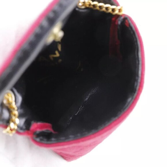 CHANEL Chain pouch Shoulder Bag micro pink cotton Women - Picture 2 of 9
